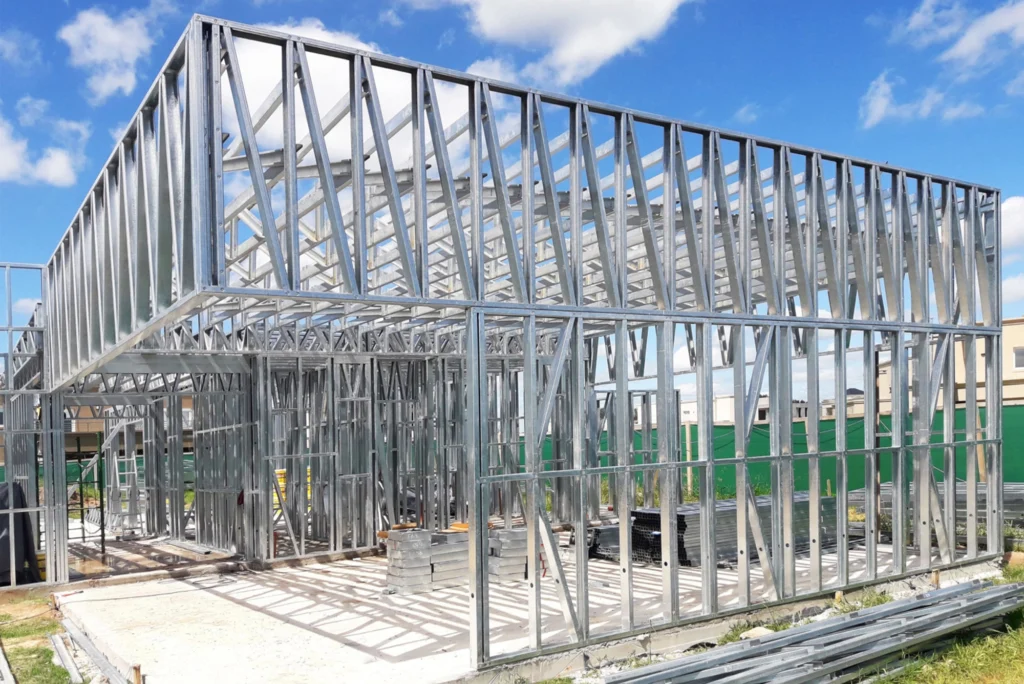 Imagen de una estructura completa de steel framing